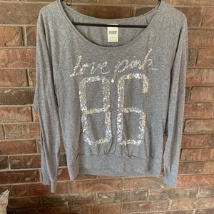 Victoria’s Secret PINK Silver Rainbow Sequin Top